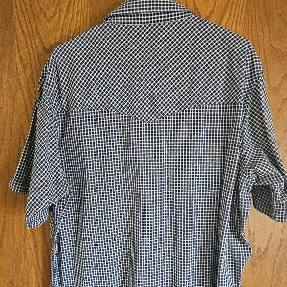 Rock Creek Ranch Mens Western Shirt Size XL 17-17.5 Blue White Pearl Snaps - Picture 3 of 3